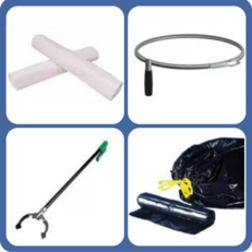 Afvalzakken en afval verzamel materialen