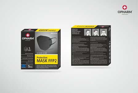 Opharm FFP2 Mondkapjes 5 stuks Zwart