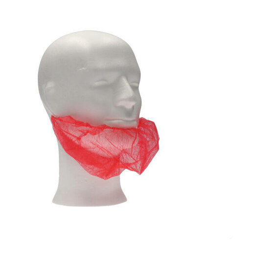 CMT baardmasker pp non-woven Rood 1 elastiek 100/zak,1000st/doos