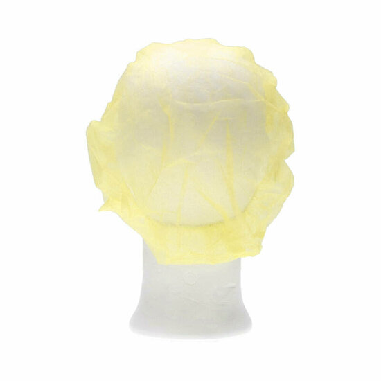 CMT haarnet (bouffant cap) pp non woven Geel Medium (ca 50cm) 100st/zak, 1000st/doos