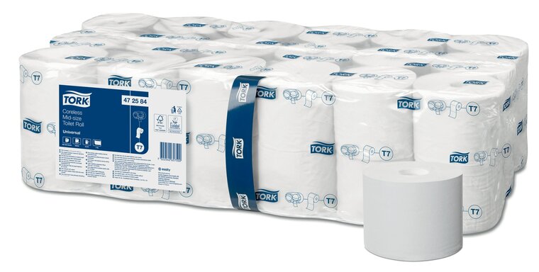 Tork Hulsloos Mid-size Toiletpapier Universal T7 1-laags wit 36rol/pak