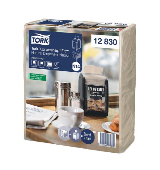 Tork Xpressnap Fit Dispenserservet Advanced N14 2-Laags Naturel 6x6x120st, 4.320st/doos