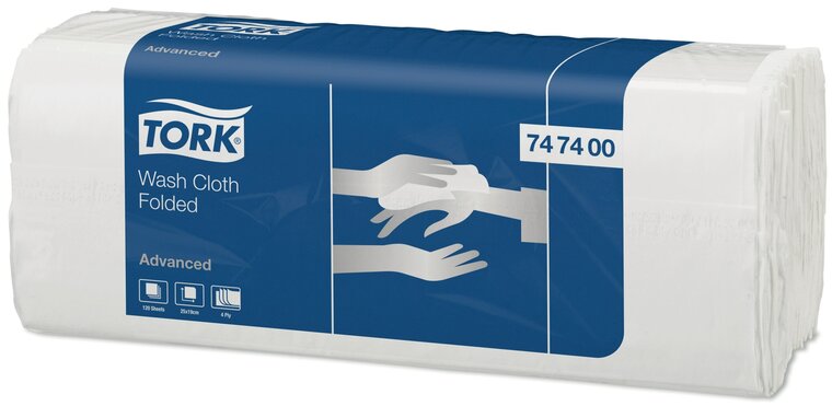Tork Advanced Waslap 2400 stk, 4-laags, 20x120st, 2.400st/doos