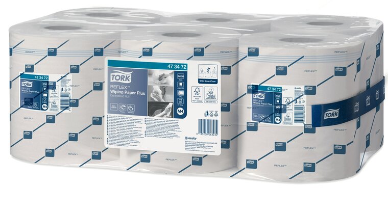 Tork Reflex Wiping Paper Plus Poetsrol, 2-Laags, M4, 6rol/pak