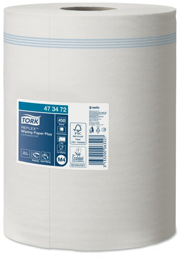 Tork Reflex Wiping Paper Plus Poetsrol, 2-Laags, M4, 6rol/pak