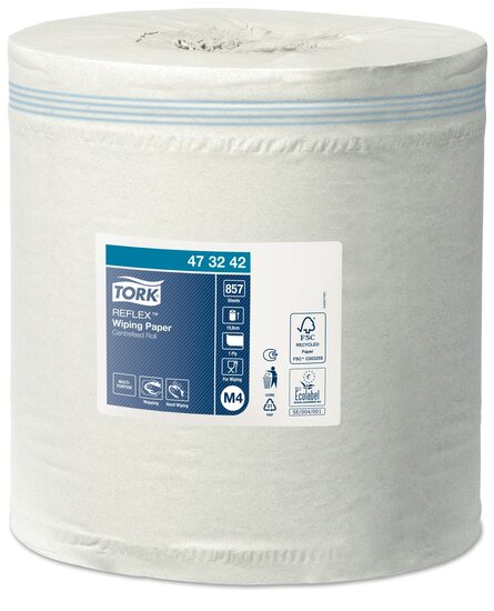 Tork Reflex Wiping Paper Centerfeed, 1-Laags, M4, 6rol/pak