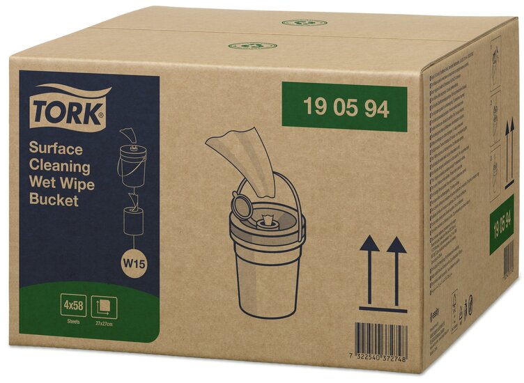 Tork Premium Wet Wipe Reiniger 1-Laags W15, 58vel/emmer, 4emmers/doos 