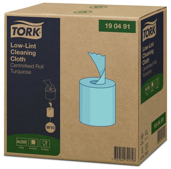 Tork Low-Lint voor Emmer Reinigingsdoek 1-laags W10, 4rol/doos 