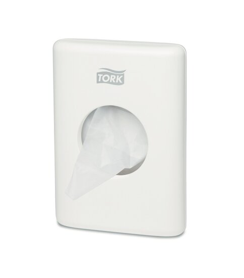 Tork Hygi&euml;nezakjes Dispenser wit kunststof Elevation-Line, B5, per stuk