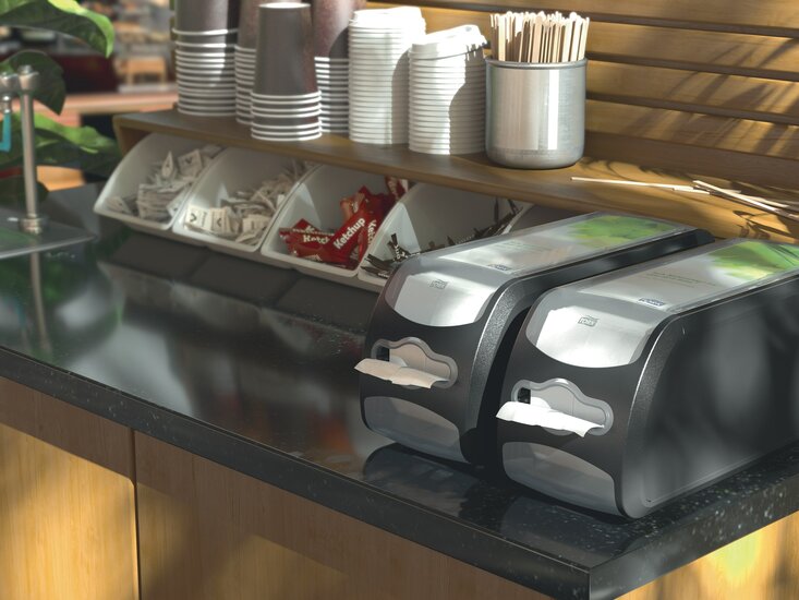 Tork Xpressnap Fit&reg; Counter servetdispenser N14 Zwart