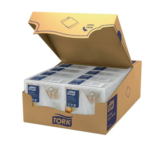 Tork LinStyle Premium Servet 1/4 vouw 1-laagst Wit 12x50st, 600st/doos