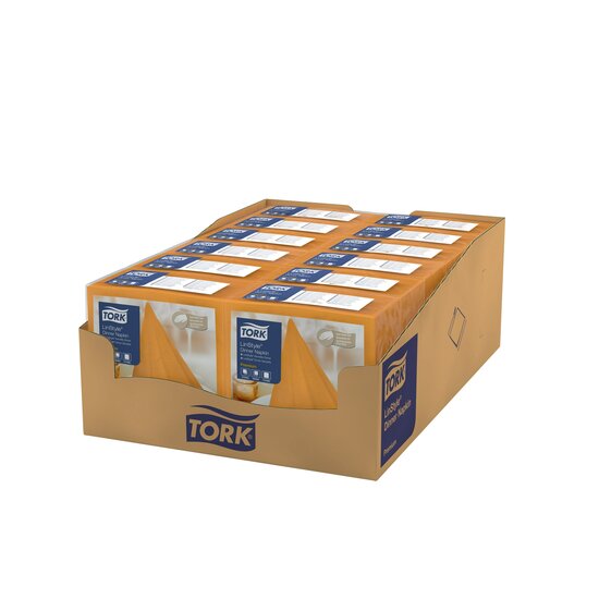 Tork LinStyle Premium Servet 1/4 vouw 1-laags oranje, 12x50st, 600st/doos