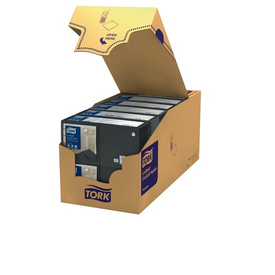 Tork Linstyle Cocktailservet Premium 1-Laags Zwart 23X23Cm 14x100st, 1.400st/doos