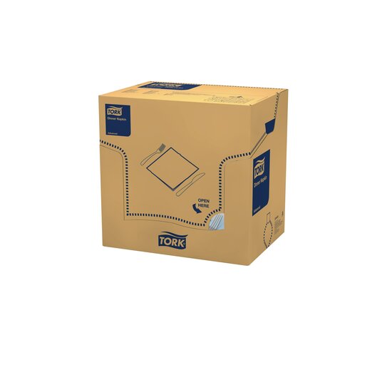 Tork Soft Dinerservet Advanced 3-Laags Lichtblauw 1/4 vouw 12x100st, 1.200st/doos