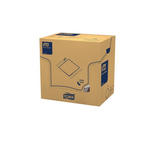 Tork Soft Dinnerservet Advanced 3-Laags Bruin 1/4 vouw 12x100st, 1.200st/doos