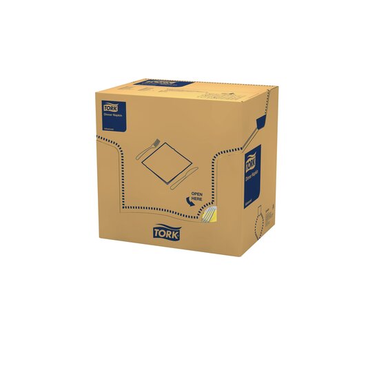 Tork Soft Dinerservet Advanced 3-Laags Geel 1/4 vouw 12x100st, 1.200st/doos
