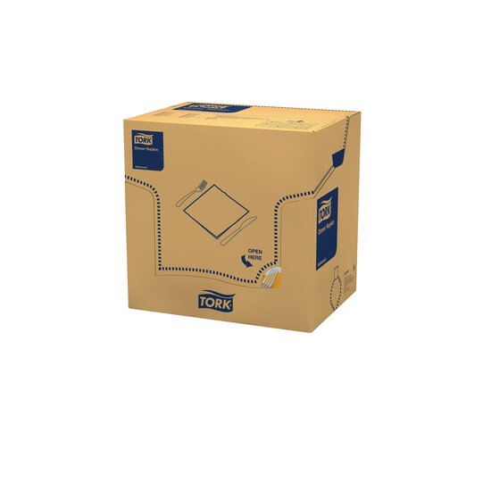 Tork Soft Dinerservet Advanced 3-Laags Oranje 1/4 vouw 12x100st, 1.200st/doos