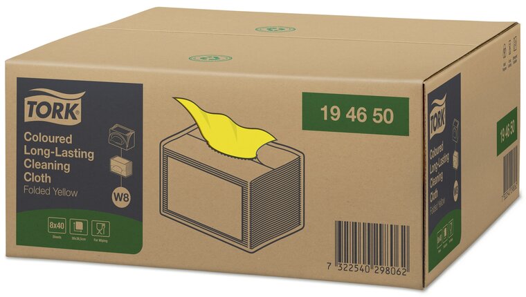  Tork Premium Spec. Poetsdoek 1-laags W8 geel, 320st/doos 