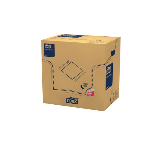 Tork Soft Dinnerservet  3-Laags Rood 1/8 vouw 12x100st, 1.200st/doos