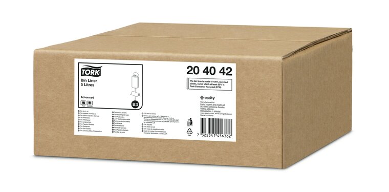 Tork Afvalzak 5lt. 39x39cm B3 doos 20x50st. (1000st.)