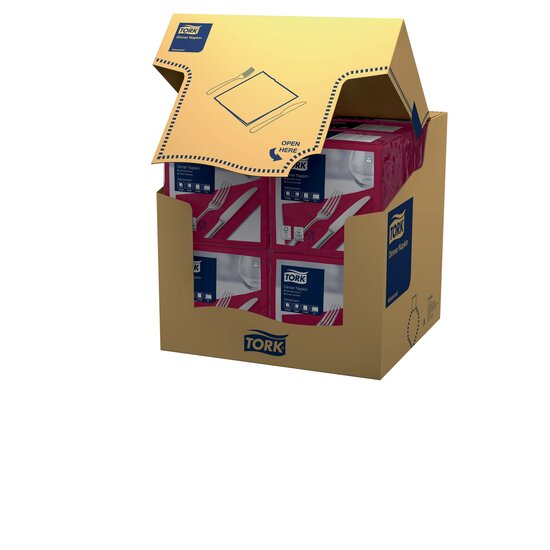 Tork Dinnerservet 2-Laags 1/4 vouw Bordeauxrood, 12x150st, 1.800st/doos