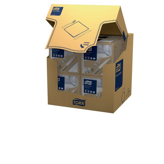 Tork Dinnerservet  2-Laags 1/4 vouw Biscuit, 12x150st, 1.800st/doos