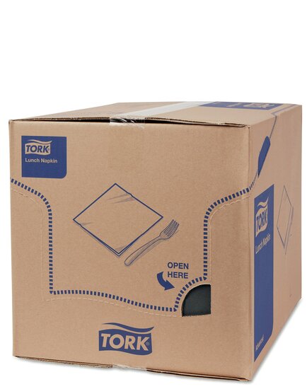 Tork Soft Lunchservet  3-Laags Zwart 1/8 vouw, 10x150st, 1.500st/doos