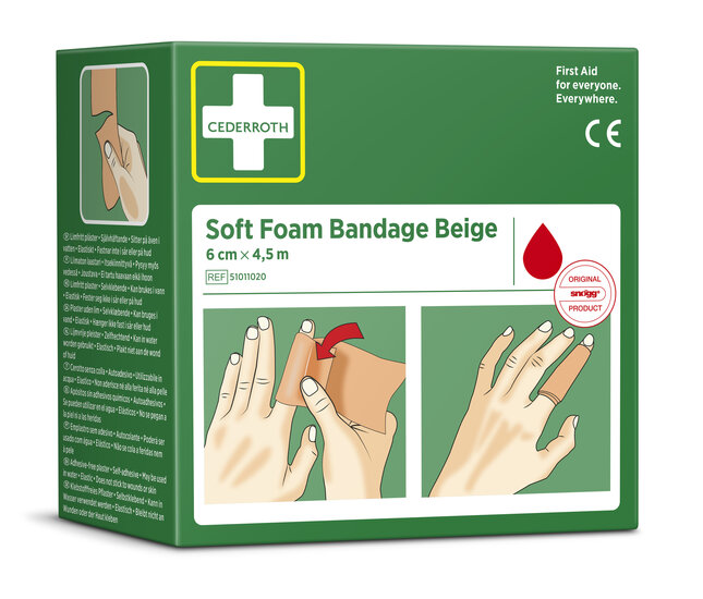 Cederroth Soft Foam Bandage Beige 6 cm x 4,5 m