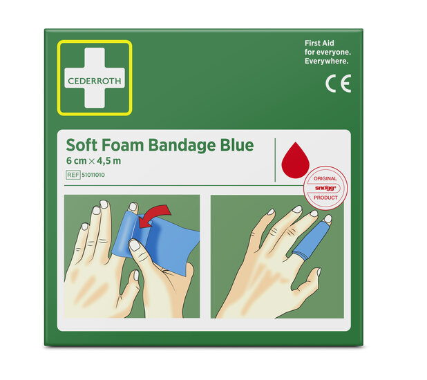 Cederroth Soft Foam Bandage Blauw 6cm x 4,5m