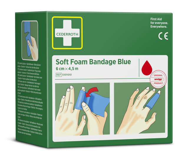 Cederroth Soft Foam Bandage Blauw 6cm x 4,5m