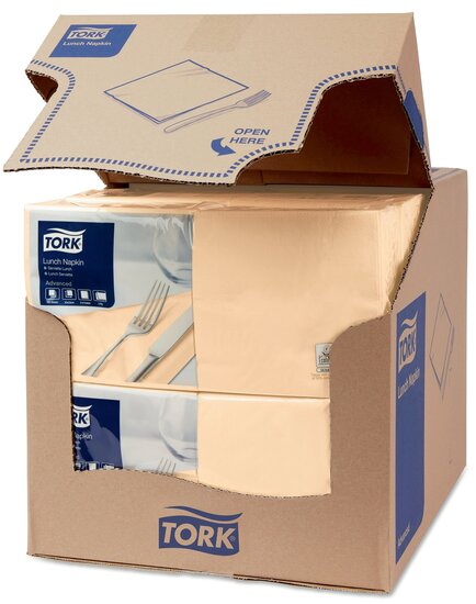 Tork Lunchservet  2-Laags Zand 1/4 vouw, 10x200st, 2.000st/doos