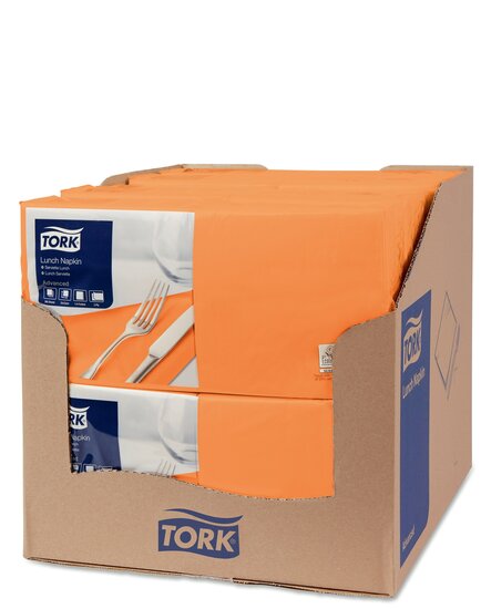 Tork Lunchservet  2-Laags Oranje 1/4 vouw, 10x200st, 2.000st/doos