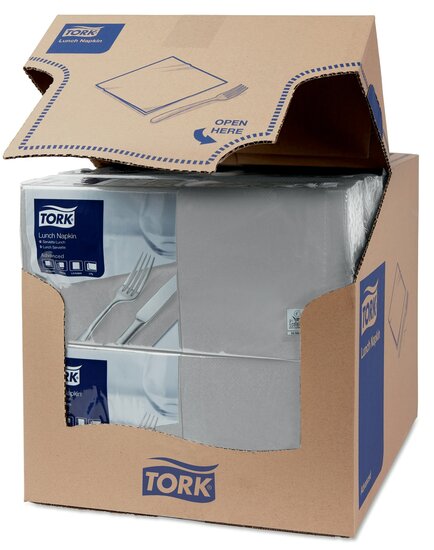 Tork Lunchservet  2-Laags Grijs 1/4 vouw, 10x200st, 2.000st/doos