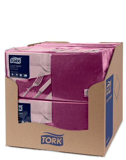 Tork Lunchservet  2-Laags Paars 1/4 vouw, 10x200st, 2.000st/doos