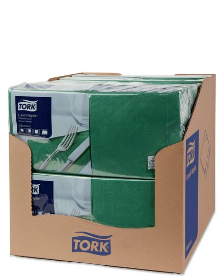 Tork Lunchservet  2-Laags Donkergroen 1/4 vouw, 10x200st, 2.000st/doos