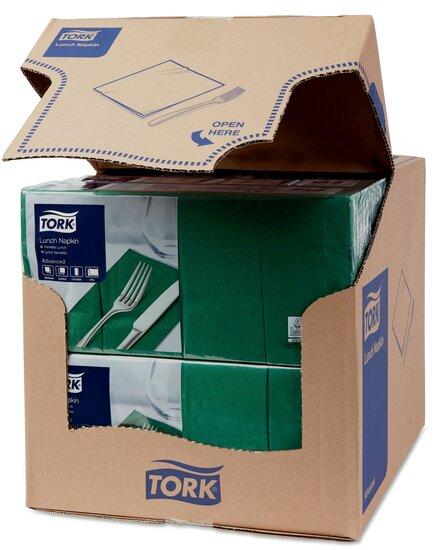 Tork Lunchservet  2-Laags Donkergroen 1/8 vouw, 10x200st, 2.000st/doos