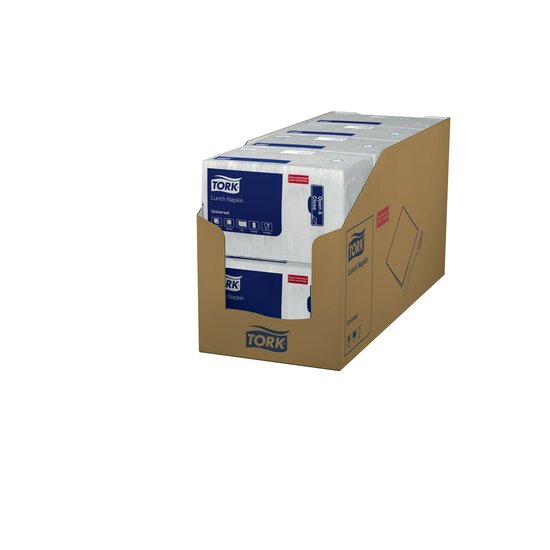 Tork Lunchservet l 1-Laags Wit 1/8 vouw,  8x500st, 4.000st/doos
