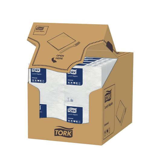 Tork Lunchservet Universal 1-Laags Wit 1/4 vouw, 28x100st, 2.800st/doos