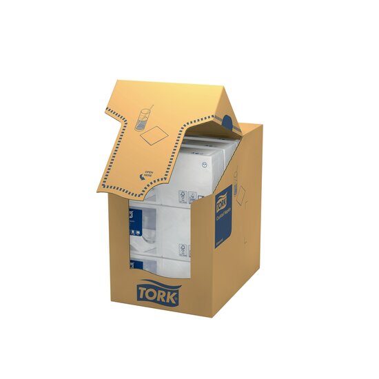 Tork Cocktailservet  2-Laags Wit 1/4 vouw, 12x200st, 2.400st/doos