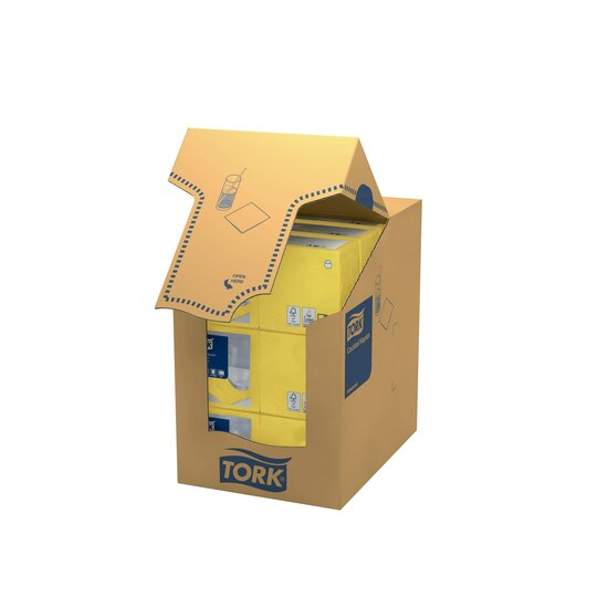 Tork Cocktailservet  2-Laags Geel 1/4 vouw, 12x200st, 2.400st/doos
