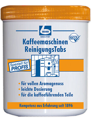 Becher Kaffeem reinigingstablet. ..
