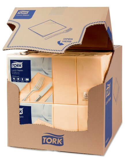 Tork Lunchservet  2-Laags Zand 1/8 vouw, 10x200st, 2.000st/doos