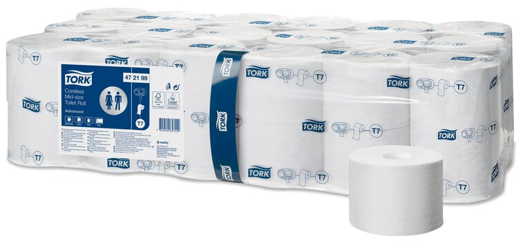 Tork Hulsloos Mid-size Toiletpapier Advanced T7 2-laags wit  36rol/pak 