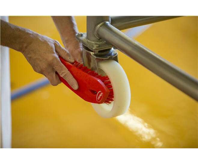 Vikan Hygi&euml;ne Harde Werkborstel Groot 200mm Rood