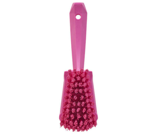 Vikan Harde Afwasborstel Met Korte Steel 270mm Roze