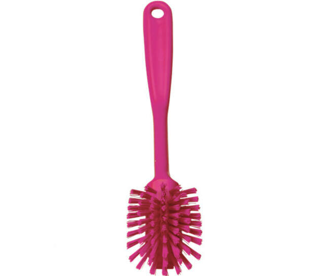 Vikan Medium Vaatborstel Met Schraabrand 280mm Roze