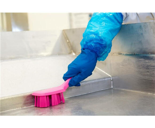 Vikan UST Afwasborstel Korte Steel Hard 260mm Roze