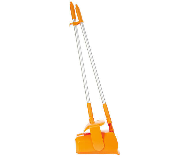 Vikan Afsluitbare Stoffer en Blik Met Bezem 350mm Oranje