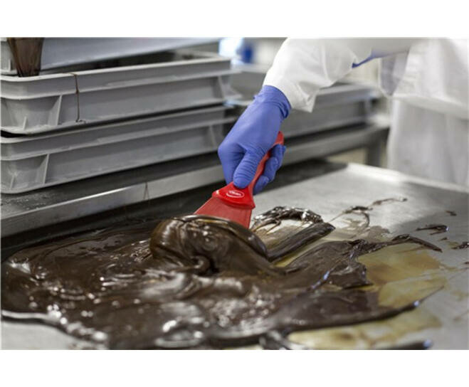 Vikan Nylon Handschraper Met Schroefdraad Breed 100mm Rood