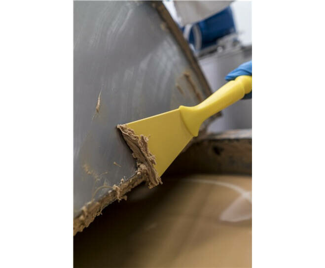 Vikan Nylon Handschraper Met Schroefdraad Breed 100mm Geel